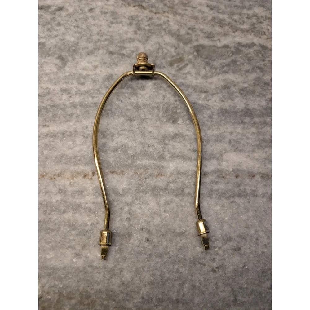 7 3/4in‎ Tall Bright Brass Lamp Harp & Finial